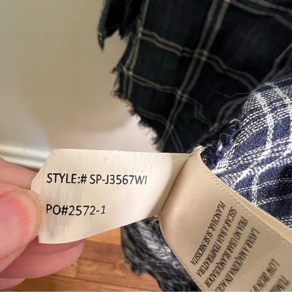 Sneak Peek Tunic Button Down Mini Dress Blue White Plaid S - Picture 12 of 12